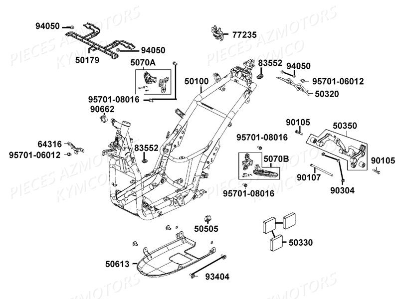 Chassis KYMCO Pièces PEOPLE 125 S I ABS EURO 4 (TF25AB)