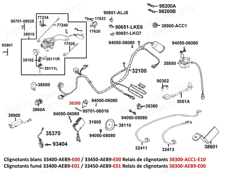 Equipement Electrique KYMCO Pièces PEOPLE 125 S I ABS EURO 4 (TF25AB)