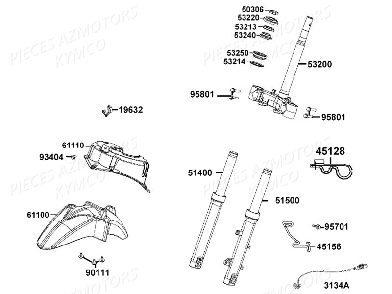 FOURCHE-GARDE BOUE AVANT pour PEOPLE S 125 E4