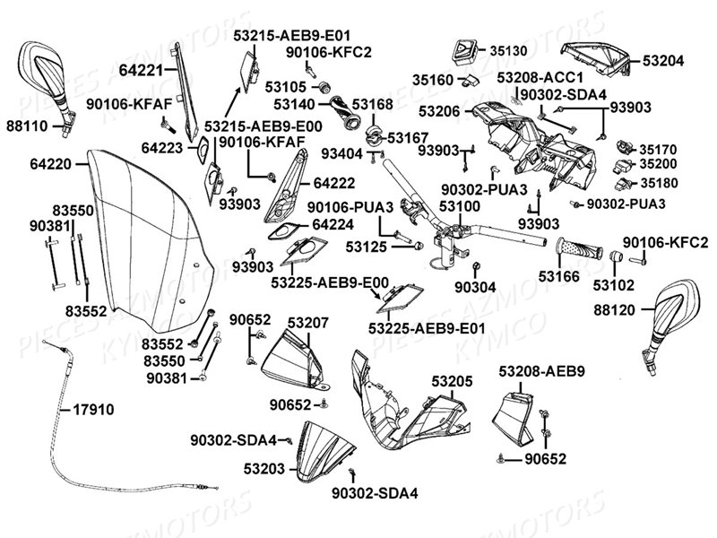 GUIDON RETROVISEURS pour PEOPLE S 125 E4