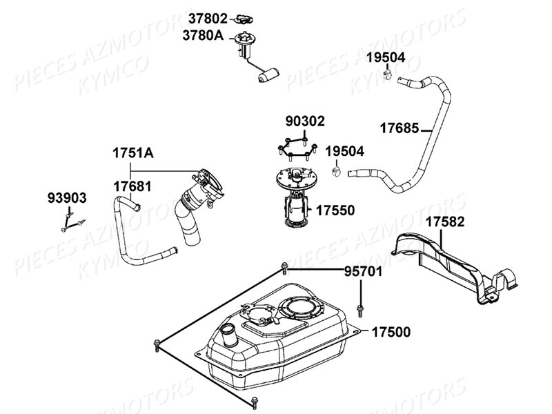 RESERVOIR A CARBURANT KYMCO PEOPLE S 125 E4