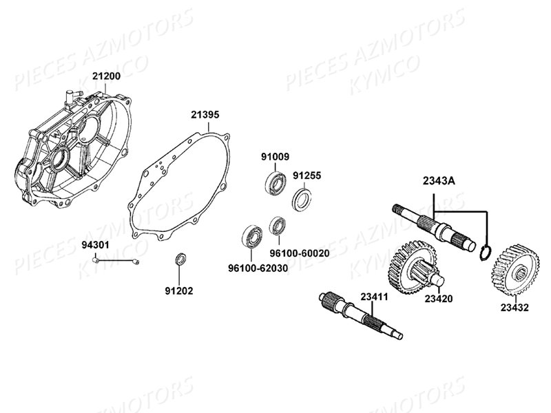 Transmission KYMCO Pièces PEOPLE 125 S I ABS EURO 4 (TF25AB)