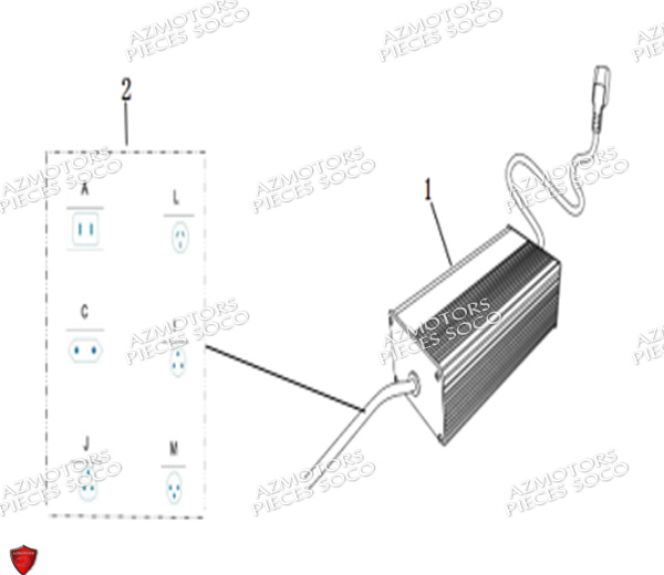 Chargeur SUPER SOCO Pièces CUx Pro SOCO ORIGINE