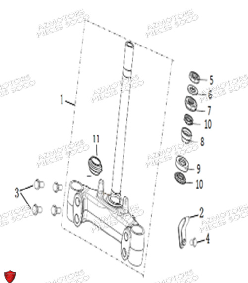 Colonne De Direction Steering Stem SUPER SOCO Pièces CUx Pro SOCO ORIGINE
