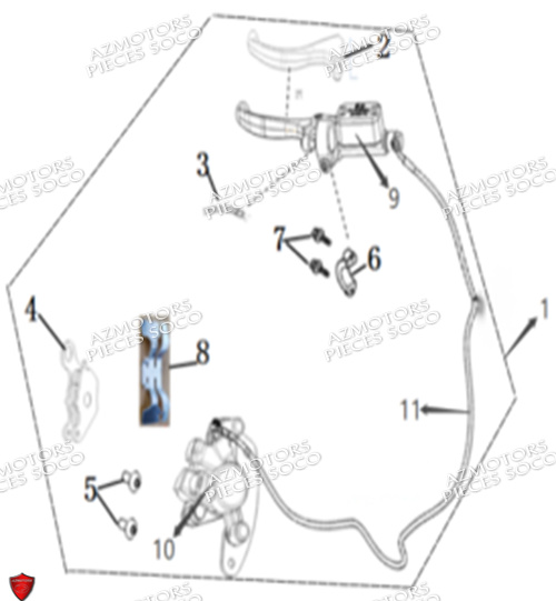 Frein Arriere Rear Brake SUPER SOCO Pièces CUx Pro SOCO ORIGINE