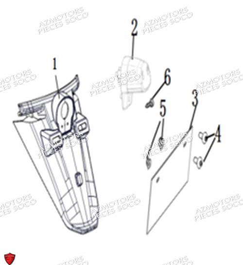 Garde Boue Arriere Rear Fender SUPER SOCO Pièces CUx Pro SOCO ORIGINE