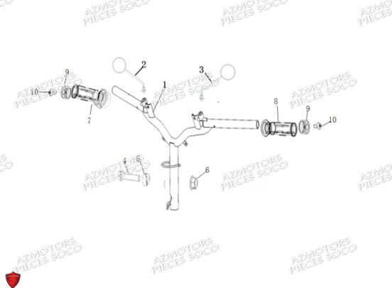 Guidon Handle Pipe SUPER SOCO Pièces CUx Pro SOCO ORIGINE
