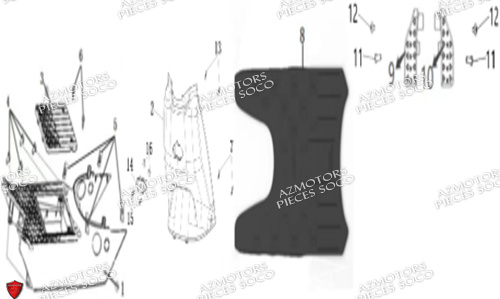 Pedales Pedal SUPER SOCO Pièces CUx Pro SOCO ORIGINE