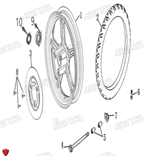 Roue Avant Front Wheel SUPER SOCO Pièces CUx Pro SOCO ORIGINE