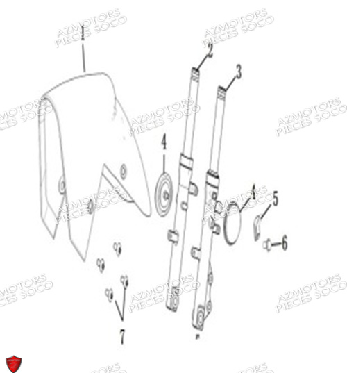 Suspension Avant Front Suspension SUPER SOCO Pièces CUx Pro SOCO ORIGINE
