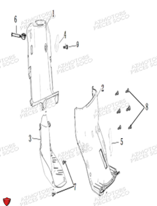 Tablier Main Girder Cover SUPER SOCO Pièces CUx Pro SOCO ORIGINE