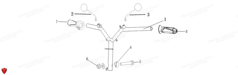 Guidon Cu X SUPER SOCO Pièces CUx SOCO ORIGINE