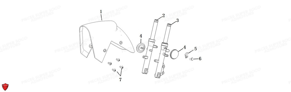 Suspension Avant Cu X SUPER SOCO Pièces CUx SOCO ORIGINE