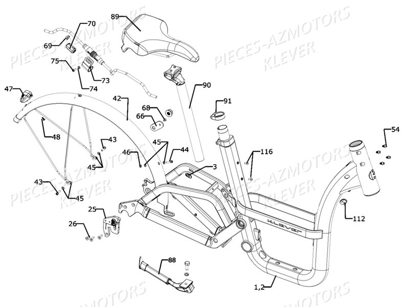 Chassis Garde Boue Arriere KLEVER Pieces KLEVER B Confort