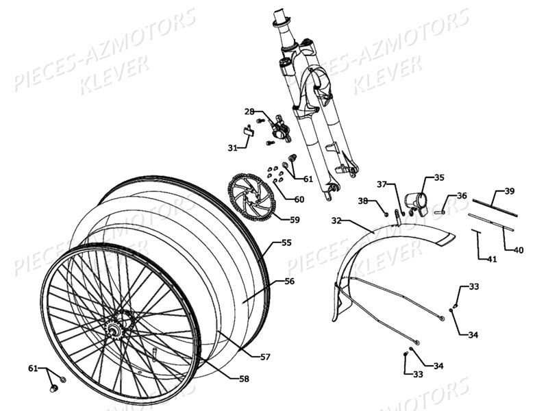 Roue Avant Gerde Boue Avant KLEVER Pieces KLEVER B Confort