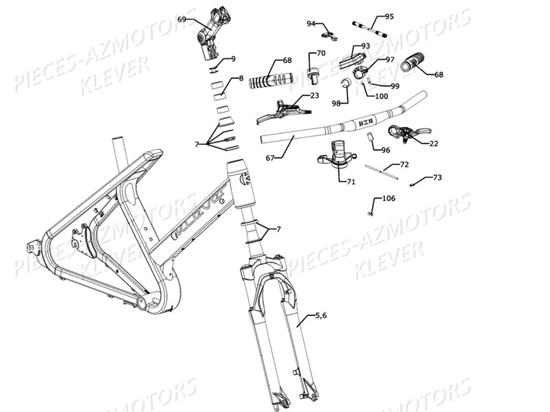 Fourche Guidon KLEVER Pieces KLEVER Modèle S