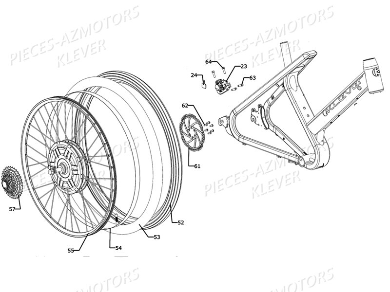 Roue Arriere KLEVER Pieces KLEVER Modèle S