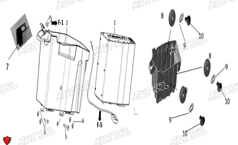 Batterie SUPER SOCO Pièces TC Max 85 Km (125cc) SOCO ORIGINE