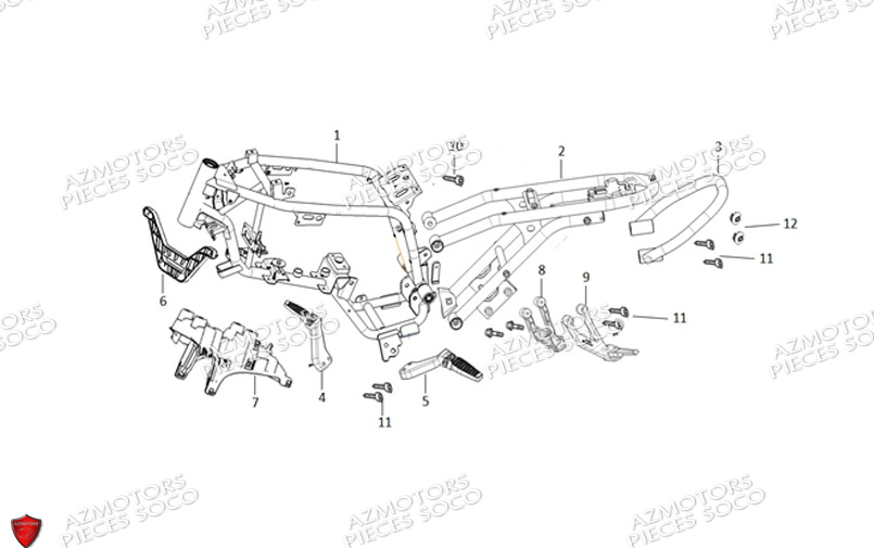 Cadre SUPER SOCO Pièces TC Max 85 Km (125cc) SOCO ORIGINE