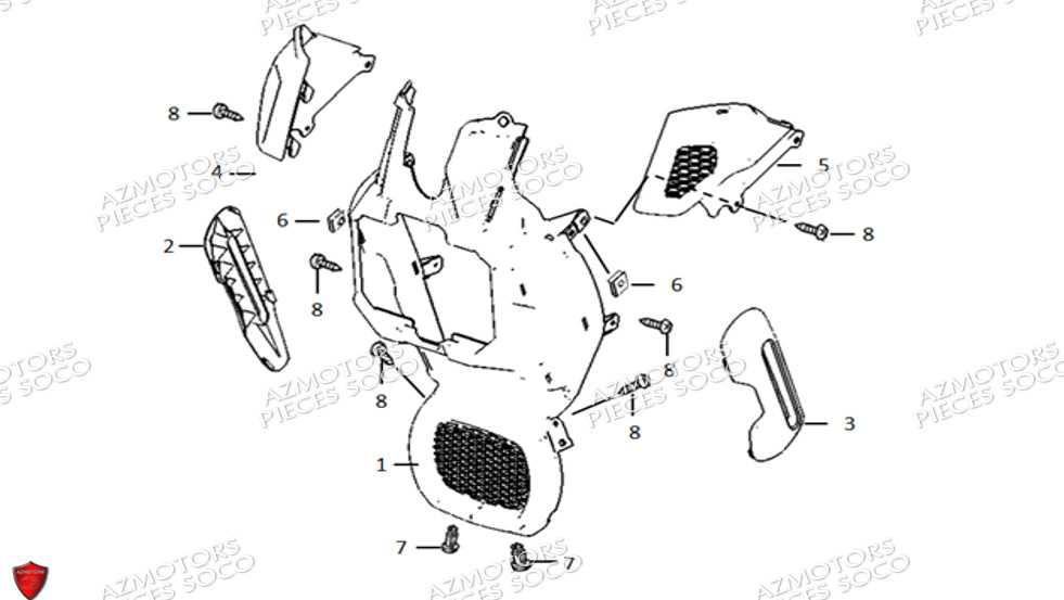 Carenages Avant SUPER SOCO Pièces TC Max 85 Km (125cc) SOCO ORIGINE