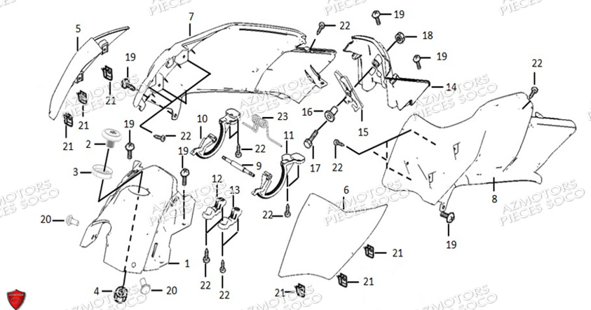 Carenages Boite De Stockage SUPER SOCO Pièces TC Max 85 Km (125cc) SOCO ORIGINE