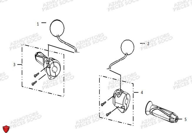 Commodos Et Retroviseurs SUPER SOCO Pièces TC Max 85 Km (125cc) SOCO ORIGINE