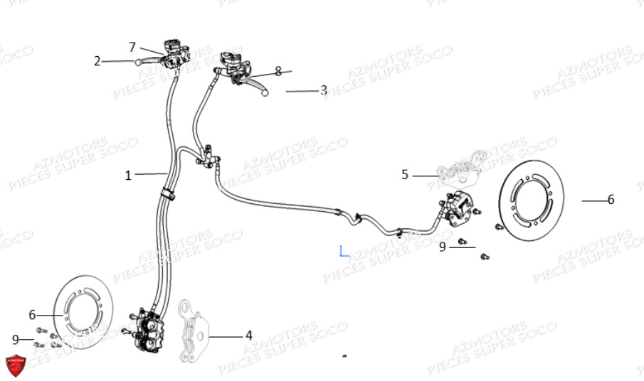 Freinage Tc Max SUPER SOCO Pièces TC Max (125cc) (Roues à Batons) SOCO ORIGINE