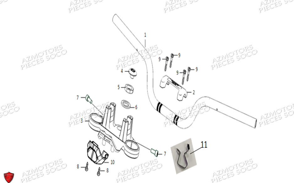 Guidon SUPER SOCO Pièces TC Max 85 Km (125cc) SOCO ORIGINE