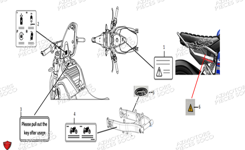 Label SUPER SOCO Pièces TC Max 85 Km (125cc) SOCO ORIGINE