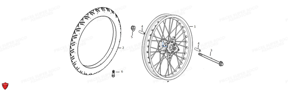 Roue Avant Rayons Tc Max SUPER SOCO Pièces TC Max (125cc) (Roues à Batons) SOCO ORIGINE