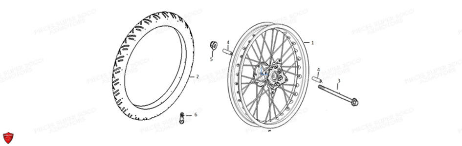 ROUE AVANT RAYONS TC MAX SUPER SOCO PIECES TC MAX