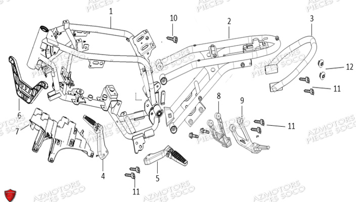 Cadre SUPER SOCO Pièces TC Max 95 Km (125cc) SOCO ORIGINE