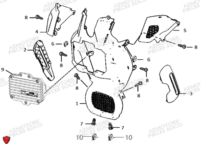 Carenages Avant SUPER SOCO Pièces TC Max 95 Km (125cc) SOCO ORIGINE