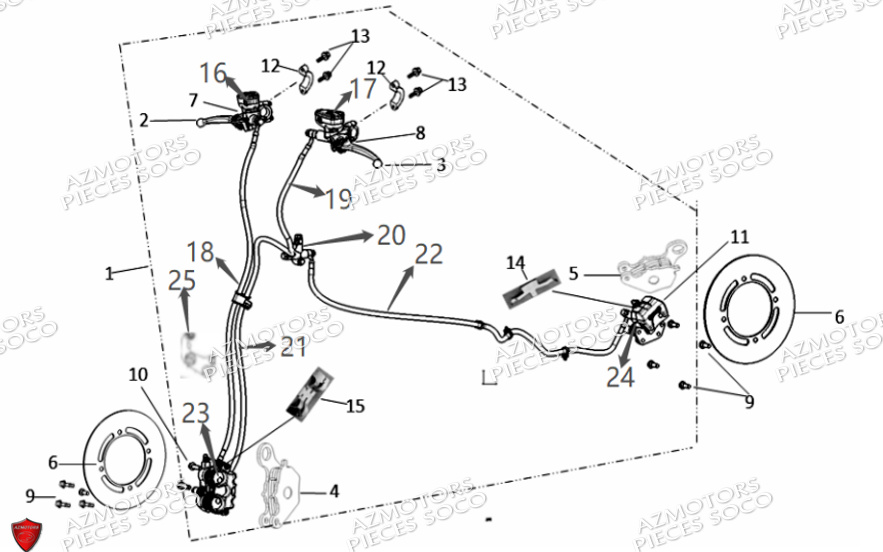 Freins SUPER SOCO Pièces TC Max 95 Km (125cc) SOCO ORIGINE