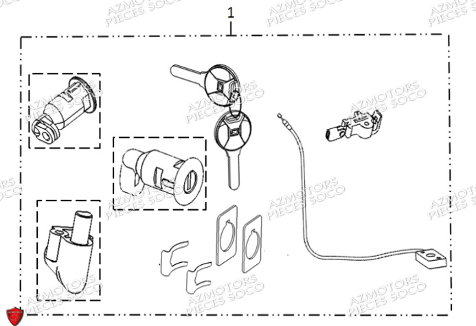 Serrure SUPER SOCO Pièces TC Max 95 Km (125cc) SOCO ORIGINE