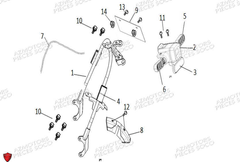 Support Clignotant Arriere SUPER SOCO Pièces TC Max 95 Km (125cc) SOCO ORIGINE