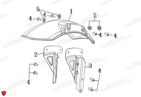 GARDE BOUE AVANT TC WANDERER pour PIECES TC WANDERER