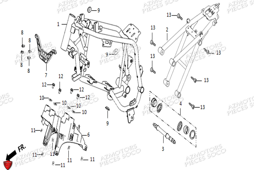 Cadre SUPER SOCO Pièces TSx (50cc) SOCO ORIGINE