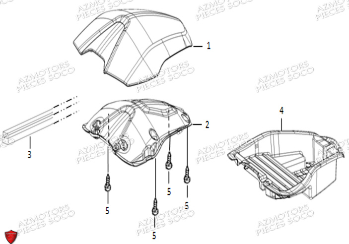 Carenage Boite De Stockage SUPER SOCO Pièces TSx (50cc) SOCO ORIGINE