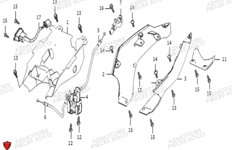 Carenages Arriere SUPER SOCO Pièces TSx (50cc) SOCO ORIGINE