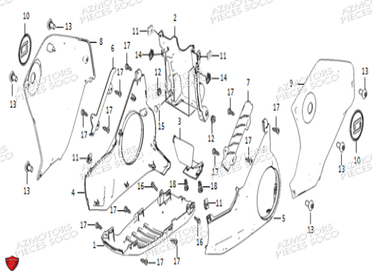 Carenages Bas SUPER SOCO Pièces TSx (50cc) SOCO ORIGINE