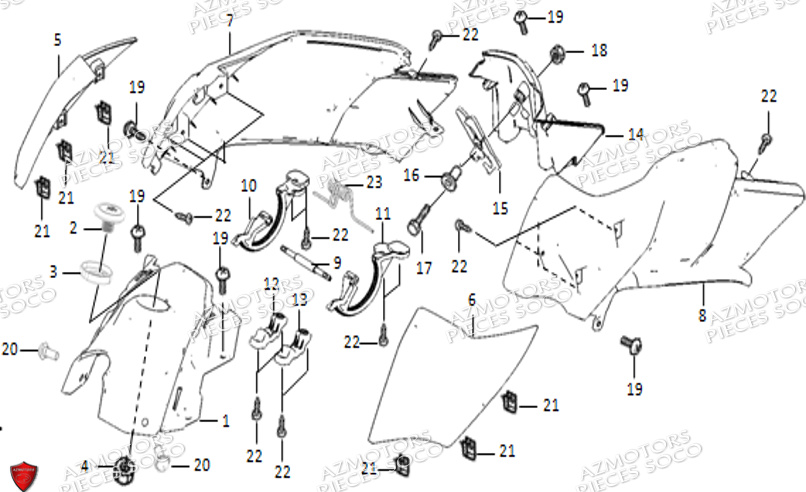 Carenages Boite De Stockage SUPER SOCO Pièces TSx (50cc) SOCO ORIGINE