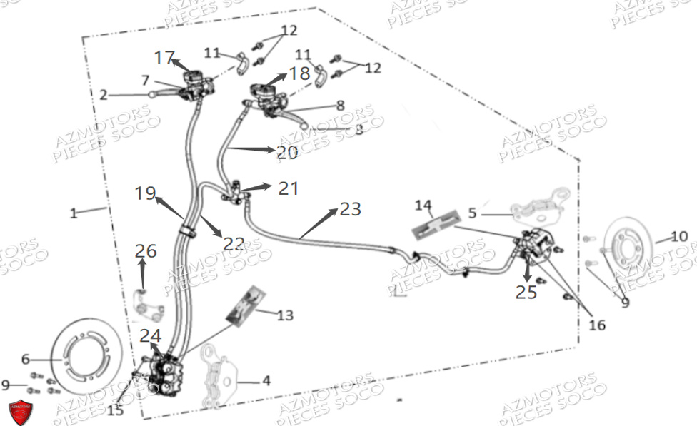Freinage Cbs SUPER SOCO Pièces TSx (50cc) SOCO ORIGINE