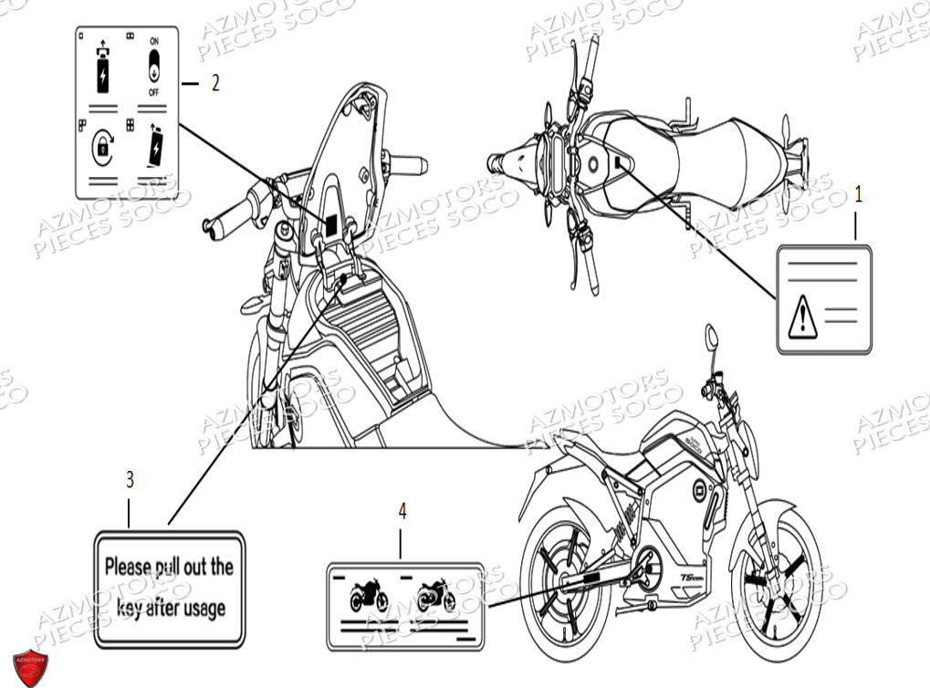 Label SUPER SOCO Pièces TSx (50cc) SOCO ORIGINE