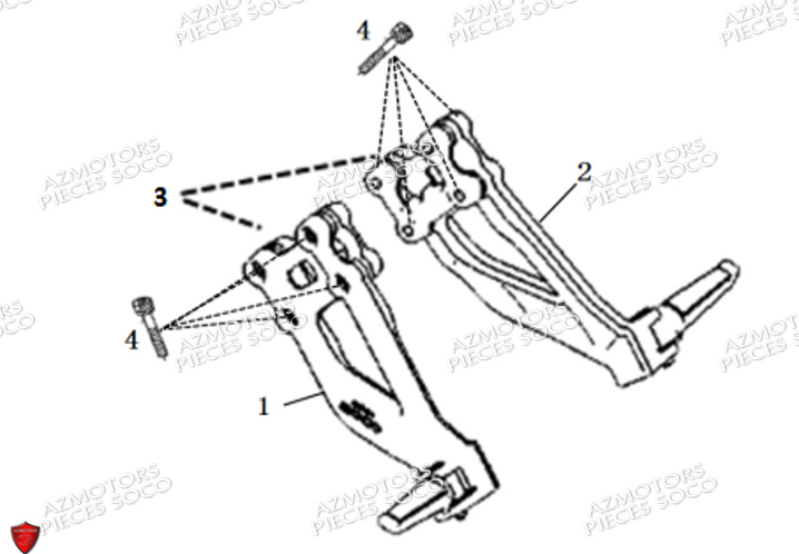 Reposes Pieds 2 SUPER SOCO Pièces TSx (50cc) SOCO ORIGINE