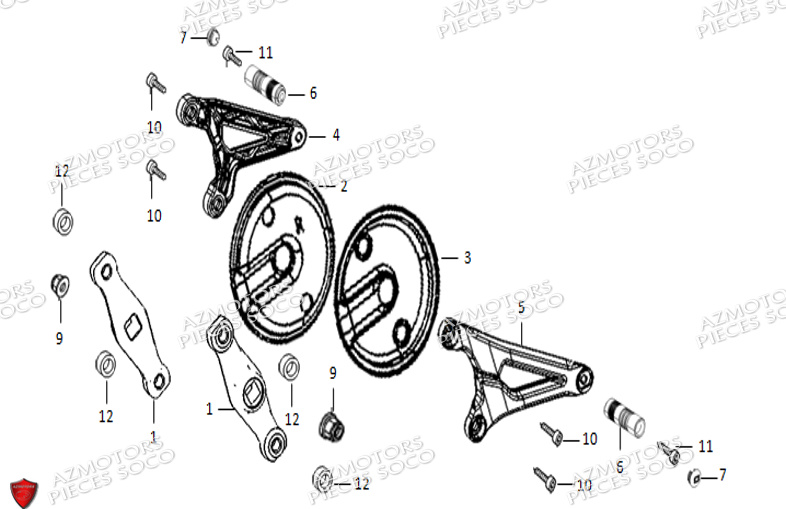 Reposes Pieds SUPER SOCO Pièces TSx (50cc) SOCO ORIGINE