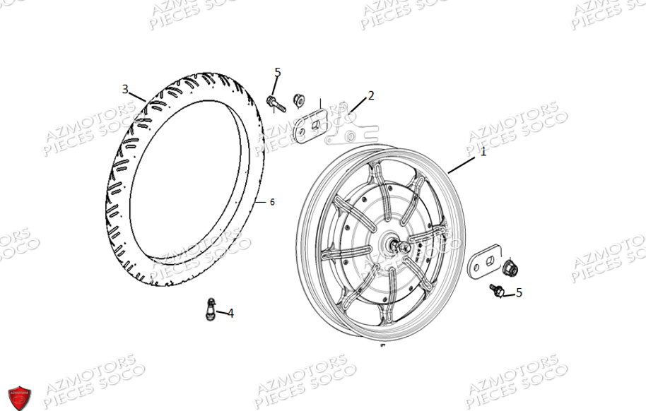 Roue Arriere SUPER SOCO Pièces TSx (50cc) SOCO ORIGINE