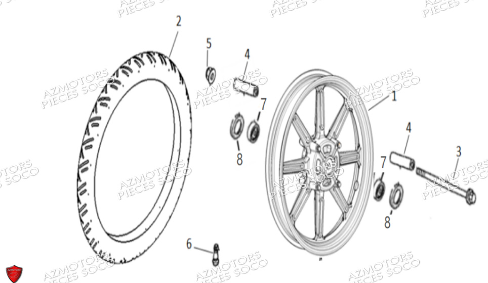 Roue Avant SUPER SOCO Pièces TSx (50cc) SOCO ORIGINE