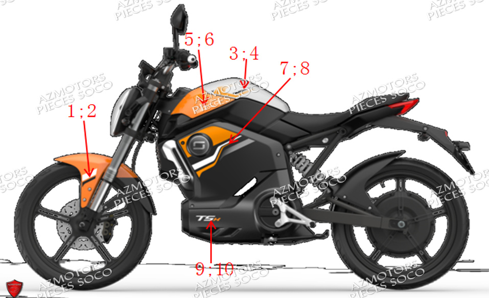 Stickers Ts Orange SUPER SOCO Pièces TSx (50cc) SOCO ORIGINE