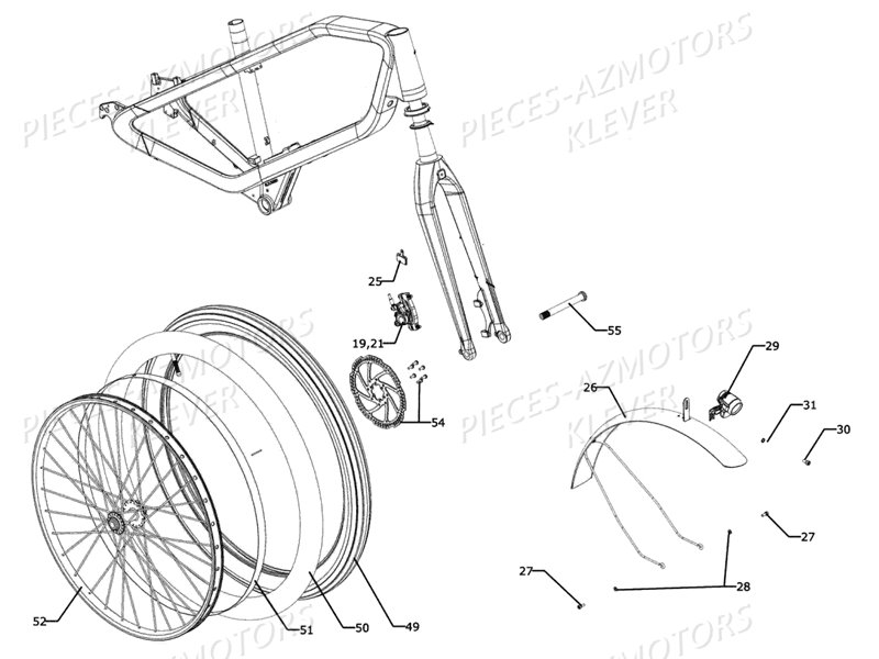 ROUE AVANT GARDE BOUE AVANT KLEVER PIECES X COMMUTER